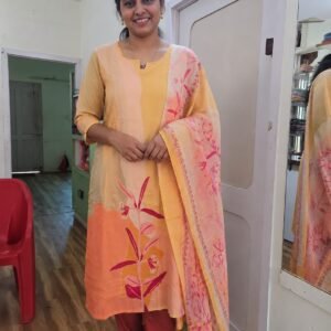 premium muslin cotton floral three piece set