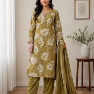 rosy bloom printed kurti palazzo dupatta set