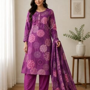 rosy bloom printed kurti palazzo dupatta set