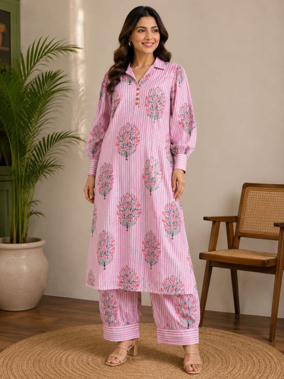 teal ikat printed kurta pant co ord set teal ikat printed kurta pant co ord set