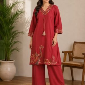 teal ikat printed kurta pant co ord set