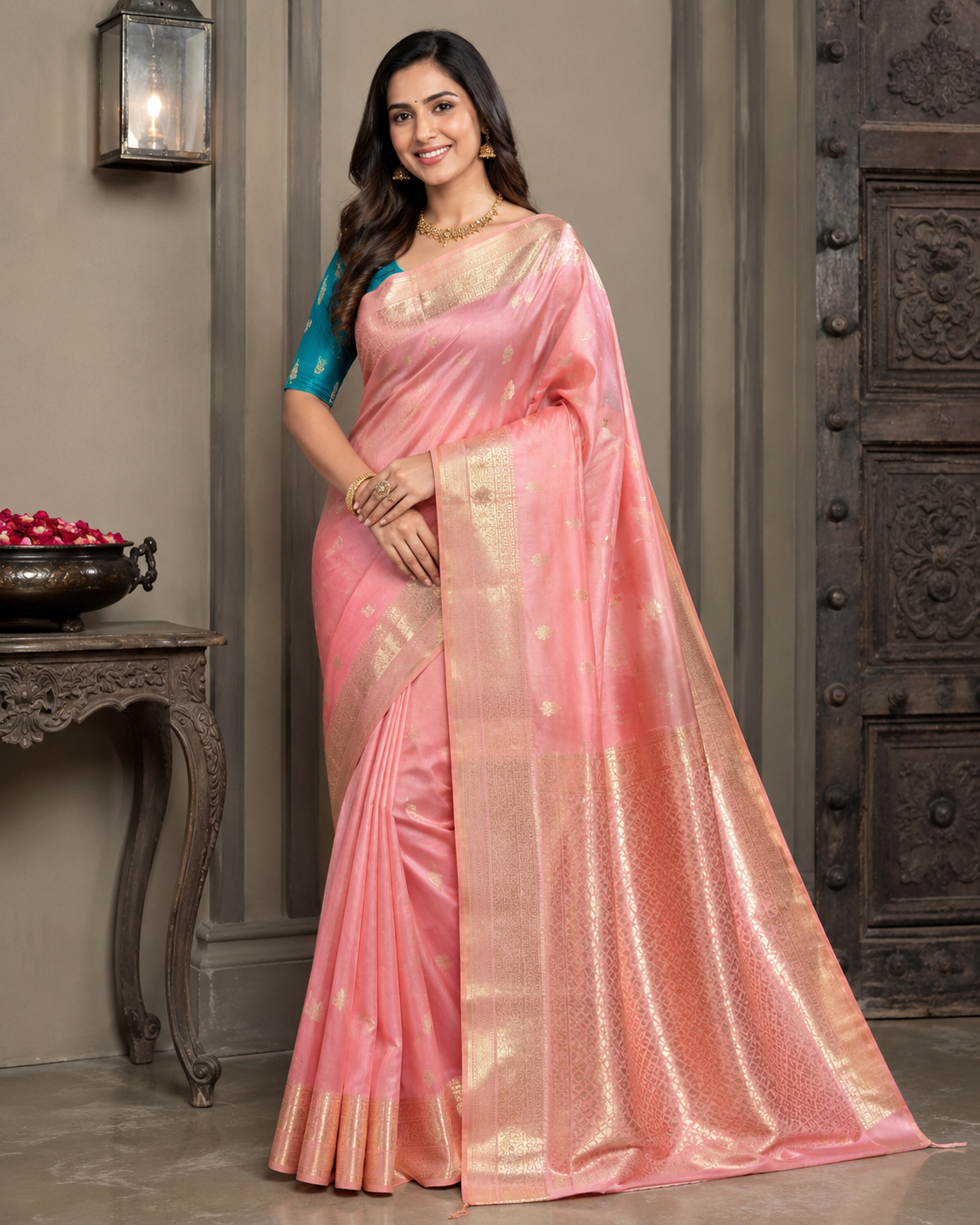 elegant zari woven soft silk saree